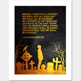 1 Corinthians 15:51-52 Bible Verse Wall Art Posters and Art